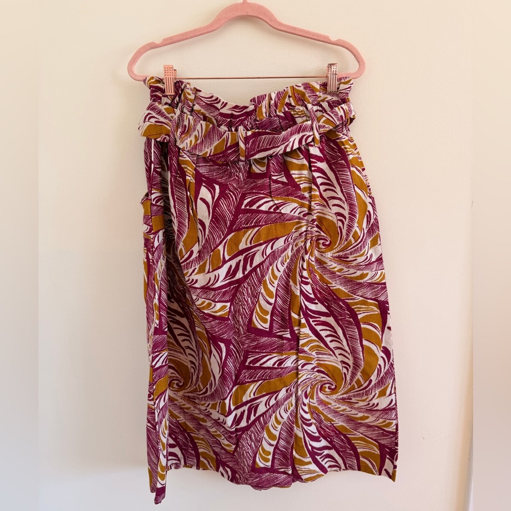 Anthropologie Maroon and Mustard Patterned Skirt - Picture 5 of 6